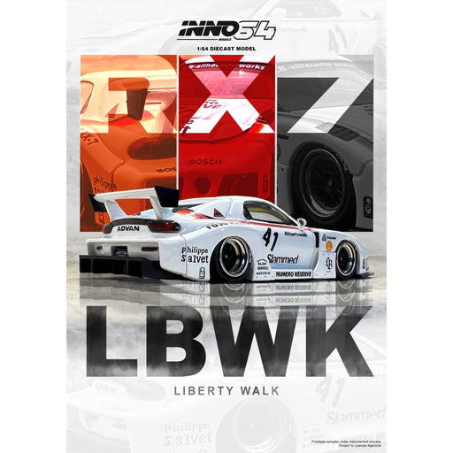 Inno64 Mazda RX-7 LBWK in White 1:64 IN64-LBWK-RX7-02 - Just $29.99! Shop now at Retro Gaming of Denver