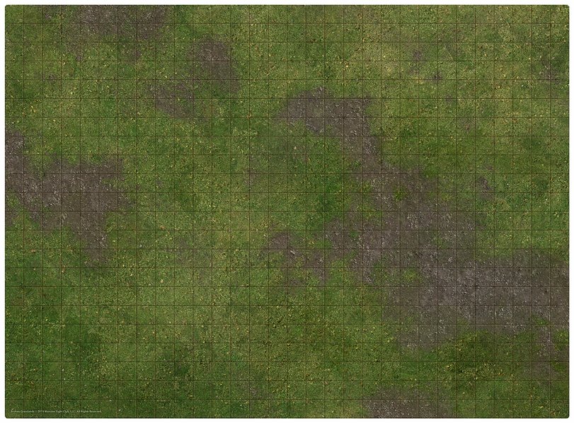 Monster Scenery: 3x3 Adventure Mat - Broken Grassland / Desert Scrubland - for just $40! 