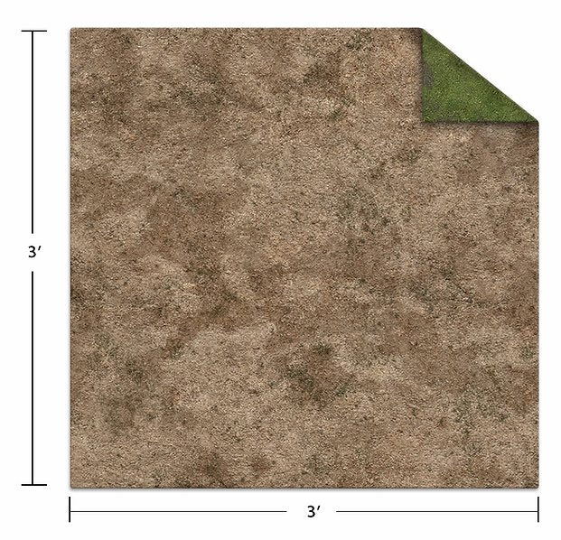Monster Scenery: 3x3 Game Mat - Broken Grassland/Desert Scrubland - for just $40! 