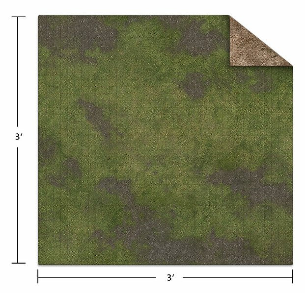 Monster Scenery: 3x3 Adventure Mat - Broken Grassland / Desert Scrubland - for just $40! 