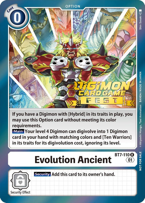 Evolution Ancient [BT7-110] (Digimon Card Game Fest 2022) [Next Adventure Promos] - Just $0.20! Shop now at Retro Gaming of Denver