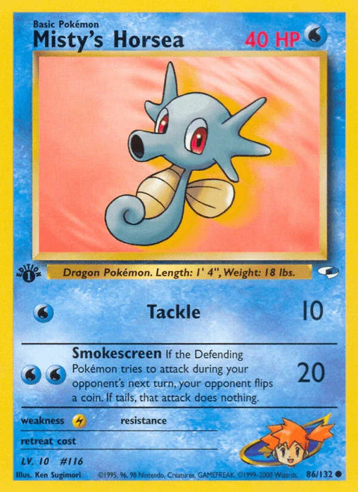Misty's Horsea (86/132) [Gym Heroes 1st Edition] - for just $0.55! 