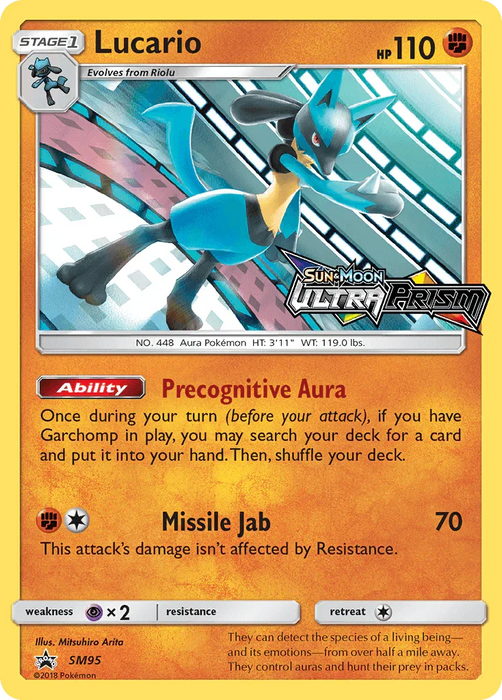 Lucario (SM95) (Prerelease Promo) [Sun & Moon: Black Star Promos] - for just $0.50! 