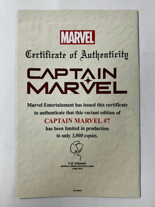 Captain Marvel #7 J Scott Campbell Glow In The Dark SDCC 2019 Variant GITD - for just $45! 