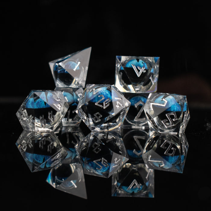 Legacy of Blue Eyes Liquid Core Dice Set - Silver - Just $59.99! Shop now at Retro Gaming of Denver