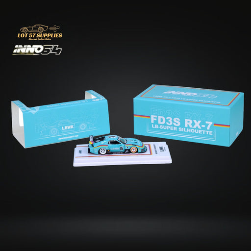 Inno64 Mazda RX-7 LBWK FD3S Blue Playboy MDX 24' 1:64 IN64-LBWK-RX7-03 - Just $49.99! Shop now at Retro Gaming of Denver