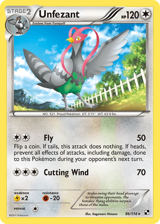 Unfezant (86/114) [Black & White: Base Set] - for just $0.20! 