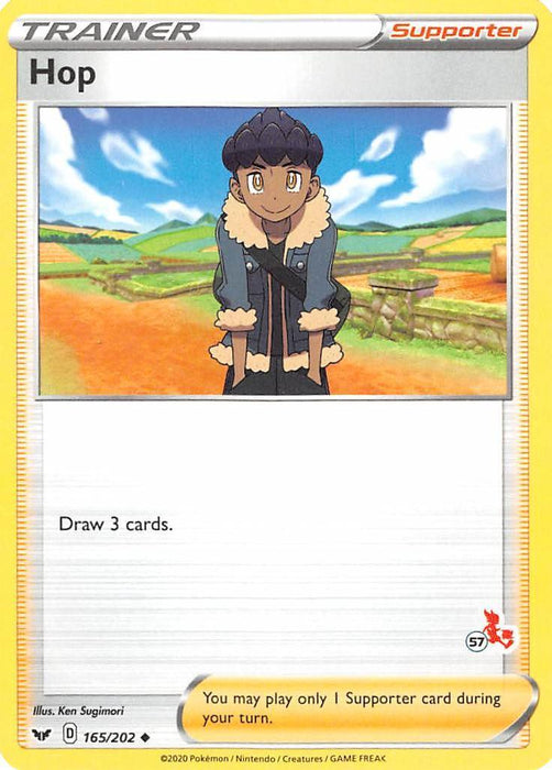 Hop (165/202) (Cinderace Stamp #57) [Battle Academy 2022] - for just $0.10! 