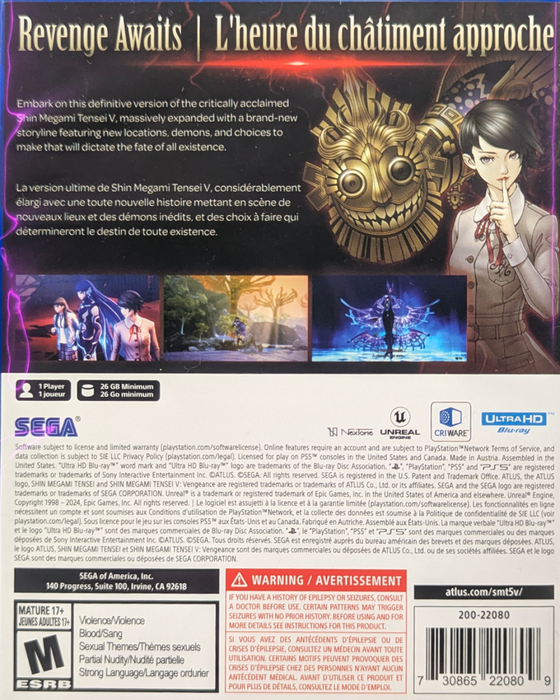 Shin Megami Tensei V: Vengeance -- Playstation 5 (PS5) - for just $31.99! 