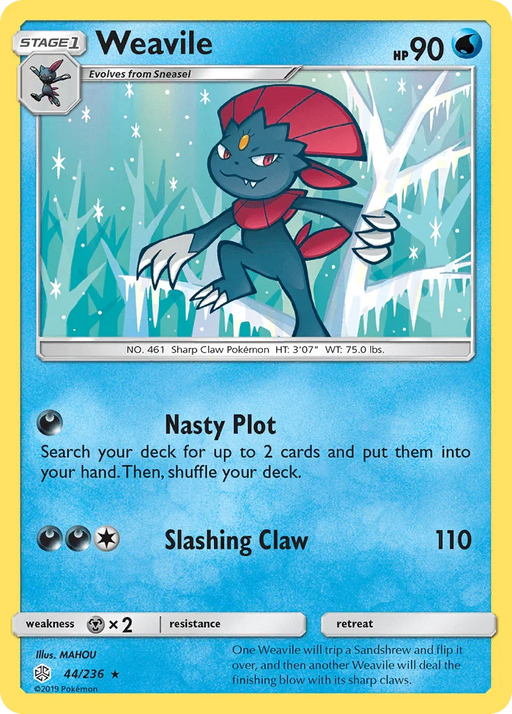 Weavile (44/236) [Sun & Moon: Cosmic Eclipse] - for just $0.10! 