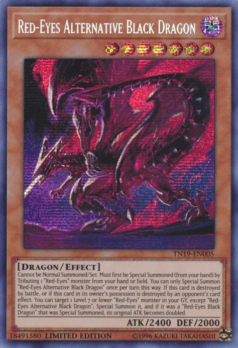 Red-Eyes Alternative Black Dragon [TN19-EN005] Prismatic Secret Rare - for just $1.65! 