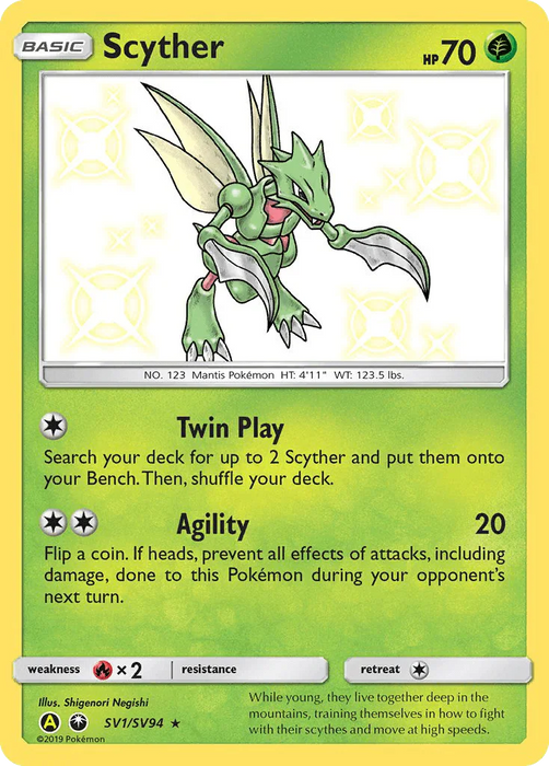 Scyther (SV1/SV94) [Sun & Moon: Hidden Fates - Shiny Vault] - for just $4.25! 