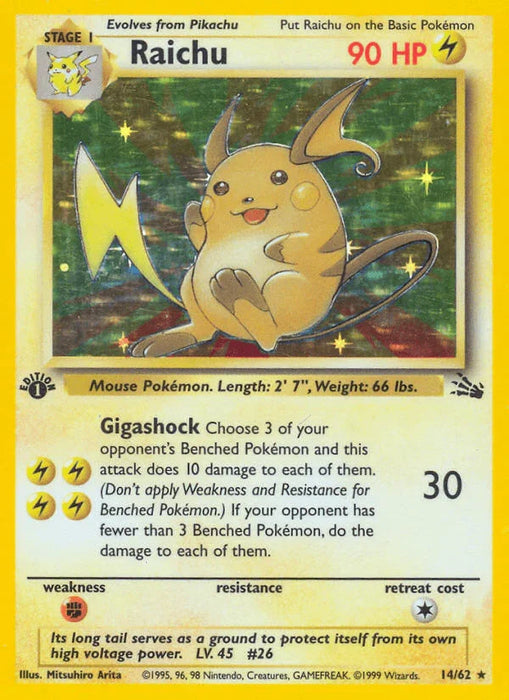 Raichu (14/62) [Fossil 1st Edition] - for just $47.15! 