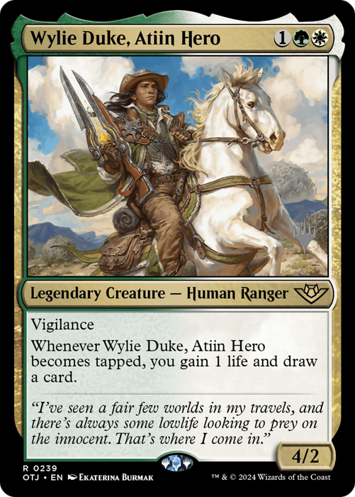 Wylie Duke, Atiin Hero (PPOTJ-239) - Outlaws of Thunder Junction Promos - for just $0.15! 