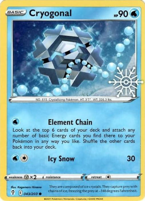 Cryogonal (043/203) (Holiday Calendar) [Sword & Shield: Evolving Skies] - for just $0.15! 