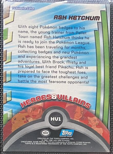 Ash Ketchum (HV1) [Topps TV Animation Edition Series 2] - for just $1! 
