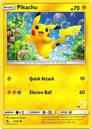 Pikachu (19/68) (Pikachu Stamp #55) [Battle Academy 2020] - for just $1.90! 