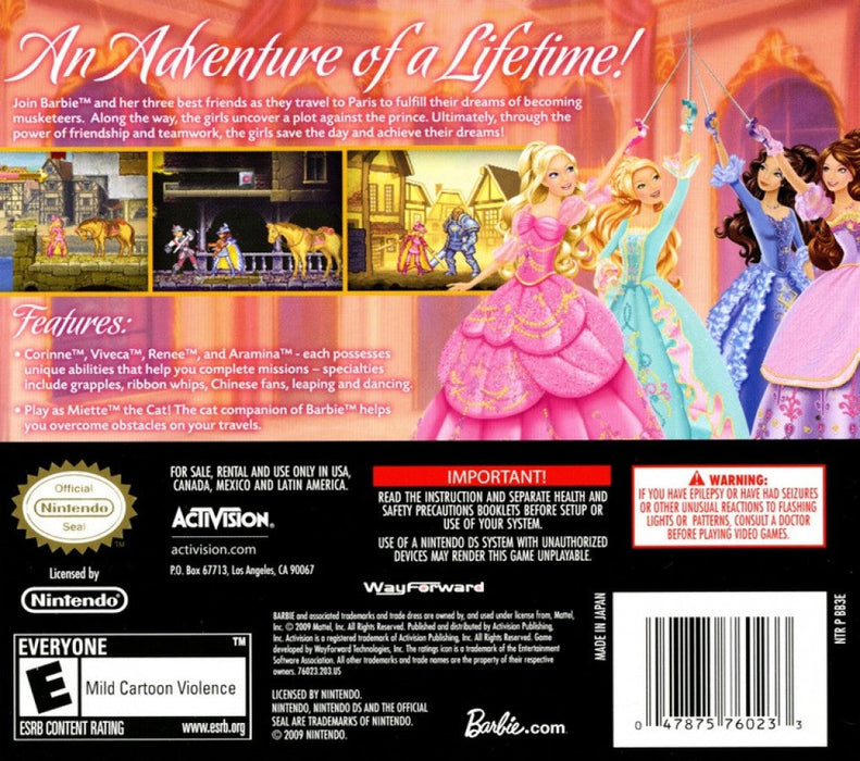 Barbie and the Three Musketeers – Nintendo DS (DS) - for just $15.99! 