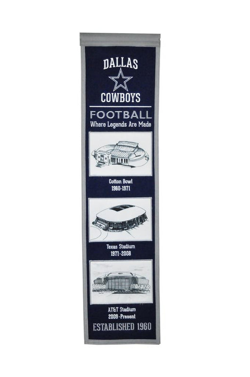 Dallas Cowboys Stadiums NFL Football Heritage Banner - for just $39.99! 