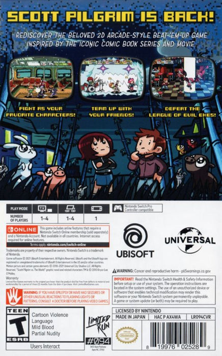 Scott Pilgrim Vs. The World: The Game Complete Edition [Limited Run #94] -- Nintendo Switch (NS) - for just $37.99! 