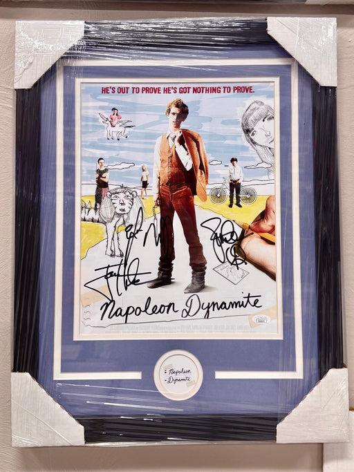 Jon Heder, Efron Ramirez, Jon Gries Signed & Framed Napoleon Dynamite 11x17 Photo With JSA COA - for just $250! 
