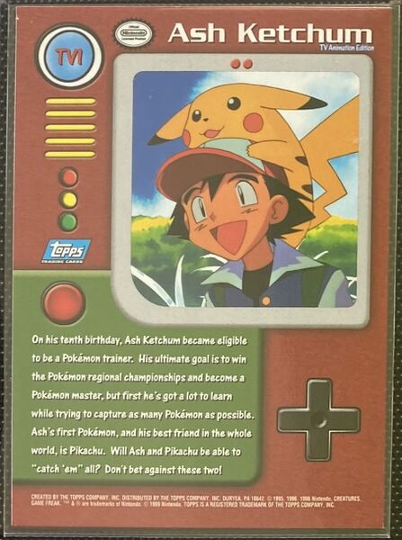 Ash Ketchum TV1 (TV1) [Topps TV Animation Edition Series 1 (Third Print)] - for just $1.50! 