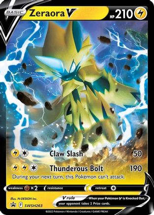 Zeraora V SWSH263/307 - SWSH Sword & Shield Promo Cards Holofoil - for just $0.54! 