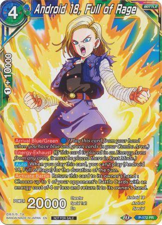 Android 18, Full of Rage (P-172) [Promotion Cards] - for just $0.10! 