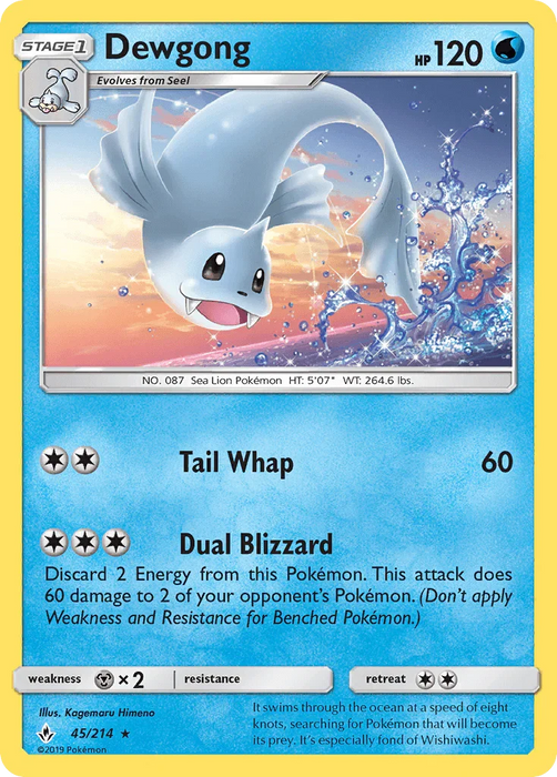 Dewgong (45/214) [Sun & Moon: Unbroken Bonds] - for just $0.20! 