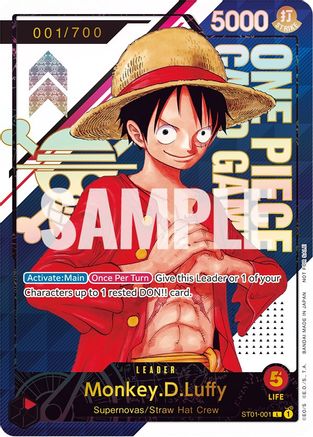 Monkey.D.Luffy - ST01-001 [Serial Number] (ST01-001) - One Piece Promotion Cards Foil - for just $3500! 