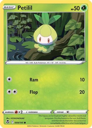 Petilil 009/195 - SWSH12 Silver Tempest - for just $0.05! 