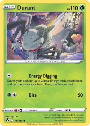 Durant 013/195 - SWSH12 Silver Tempest - for just $0.05! 