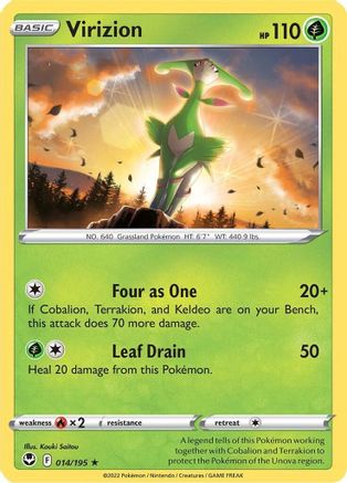 Virizion 014/195 - SWSH12 Silver Tempest - for just $0.08! 