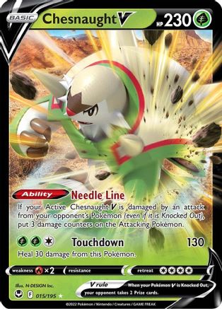 Chesnaught V 015/195 - SWSH12 Silver Tempest Holofoil - for just $0.35! 