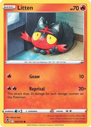 Litten 030/195 - SWSH12 Silver Tempest - for just $0.05! 