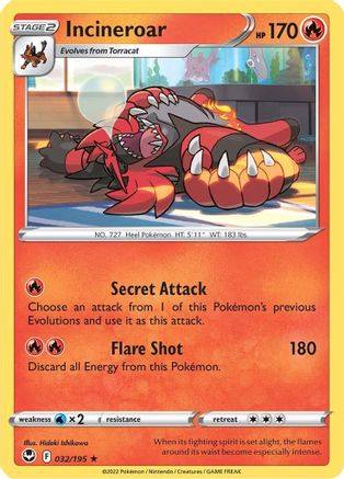 Incineroar 032/195 - SWSH12 Silver Tempest - for just $0.05! 