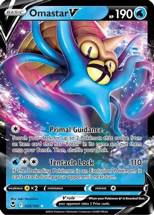 Omastar V 035/195 - SWSH12 Silver Tempest Holofoil - for just $0.39! 