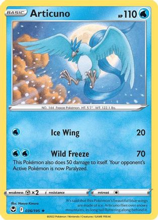 Articuno 036/195 - SWSH12 Silver Tempest Holofoil - for just $0.13! 
