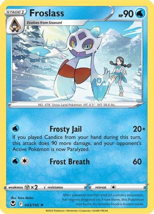 Froslass 043/195 - SWSH12 Silver Tempest - for just $0.08! 