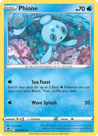 Phione 045/195 - SWSH12 Silver Tempest - for just $0.10! 