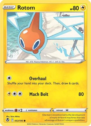 Rotom 053/195 - SWSH12 Silver Tempest - for just $0.05! 