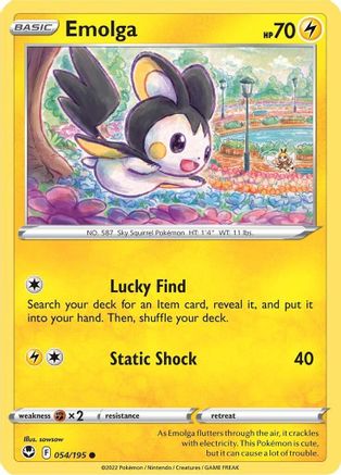 Emolga 054/195 - SWSH12 Silver Tempest - for just $0.08! 