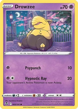 Drowzee 060/195 - SWSH12 Silver Tempest - for just $0.05! 