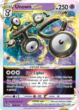 Unown VSTAR 066/195 - SWSH12 Silver Tempest Holofoil - for just $0.63! 