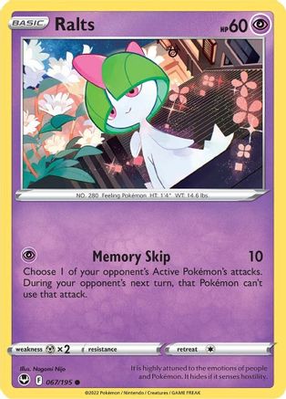 Ralts 067/195 - SWSH12 Silver Tempest - for just $0.08! 