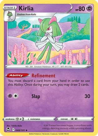 Kirlia 068/195 - SWSH12 Silver Tempest - for just $0.08! 