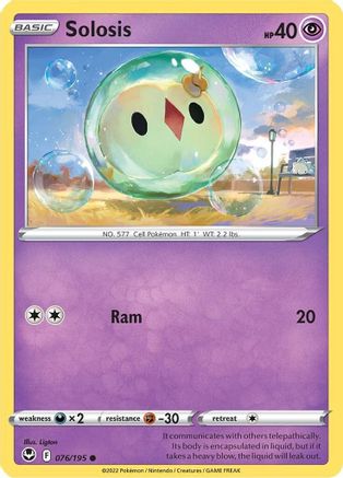 Solosis 076/195 - SWSH12 Silver Tempest - for just $0.05! 