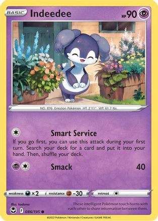 Indeedee 086/195 - SWSH12 Silver Tempest - for just $0.05! 