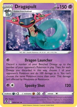 Dragapult 089/195 - SWSH12 Silver Tempest Holofoil - for just $0.13! 