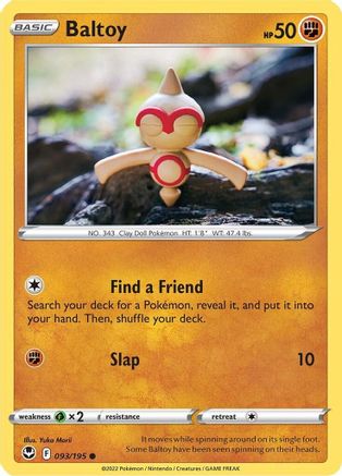 Baltoy 093/195 - SWSH12 Silver Tempest - for just $0.10! 